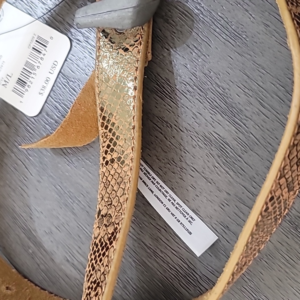 NWT Free People Snakeskin Leather Belt - Picture 6 of 7